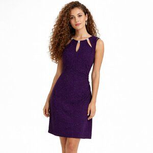 Eliza J Size 14 Purple Sparkle Keyhole Cocktail Dress Glam